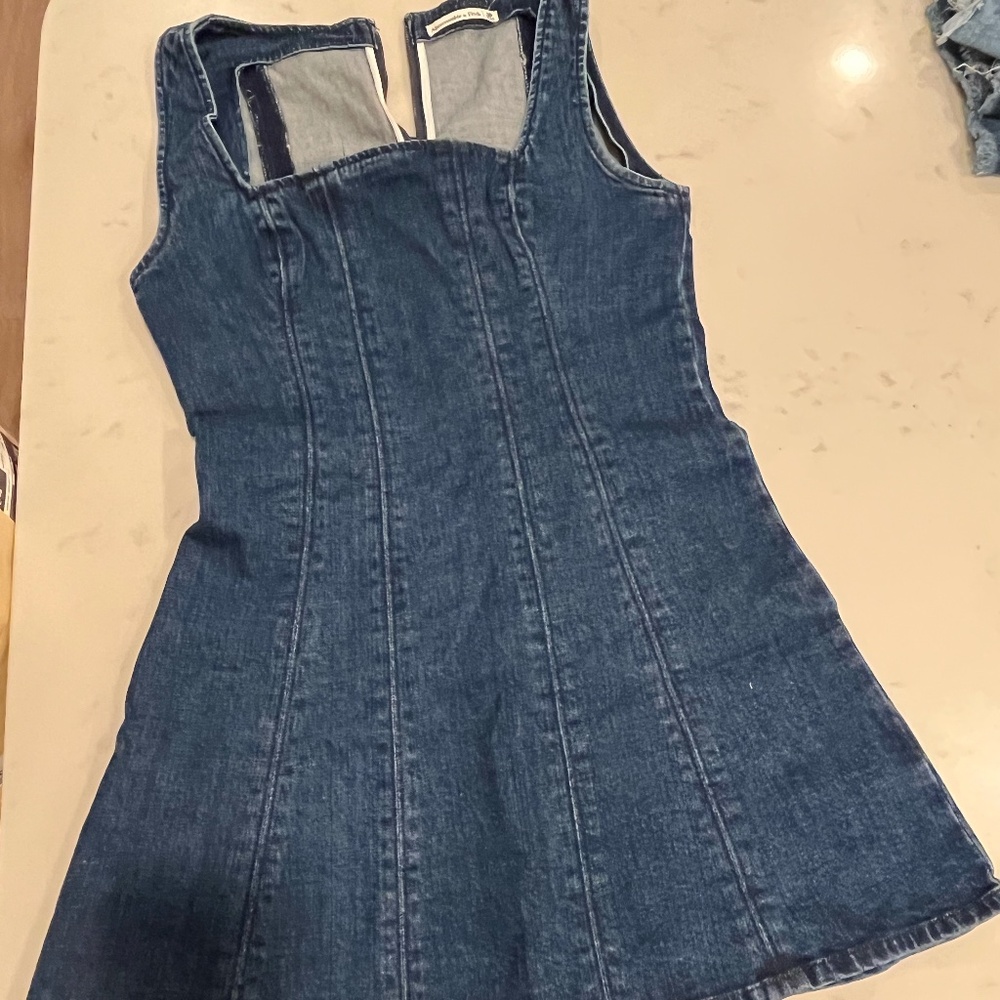 NEW Abercrombie and Fitch denim skater dress size medium petite